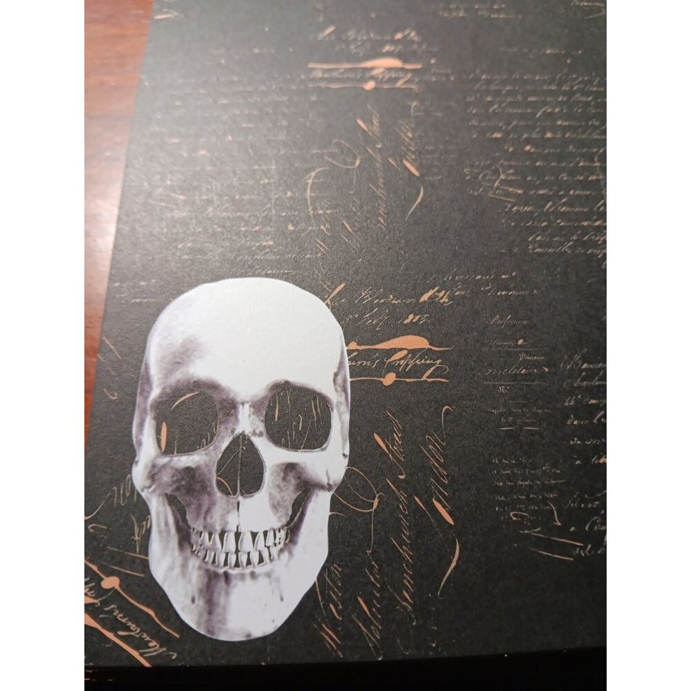 Halloween Print Cardstock 6"x6.5" Skulls Bats Orange and Black - Picture 6 of 10